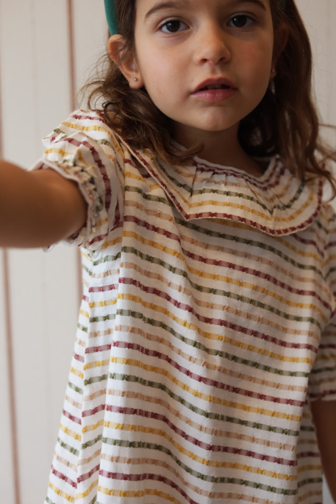 Vestido Riscas Caqui