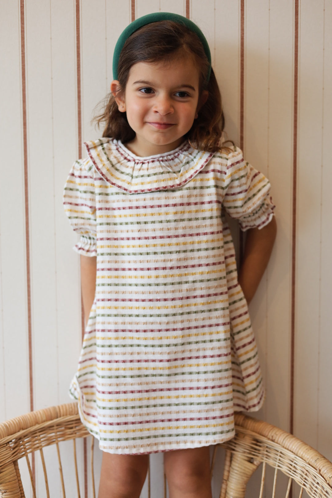 Vestido Riscas Caqui