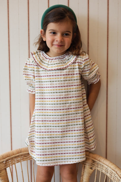 Vestido Riscas Caqui