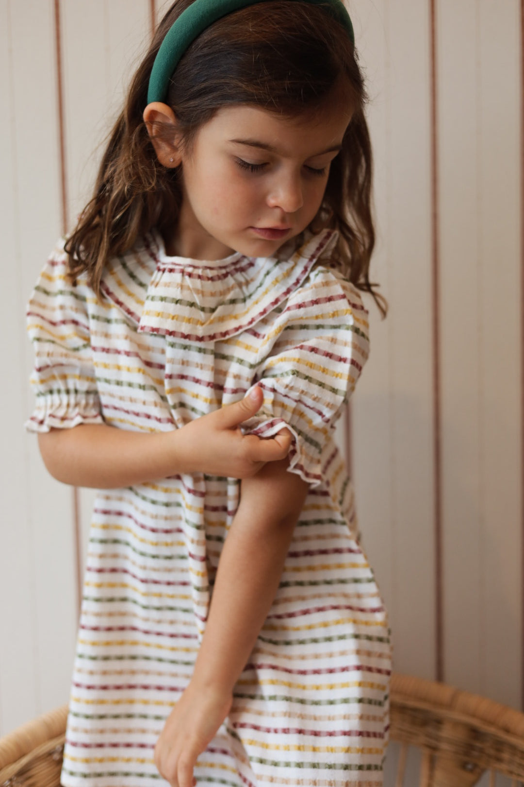 Vestido Riscas Caqui